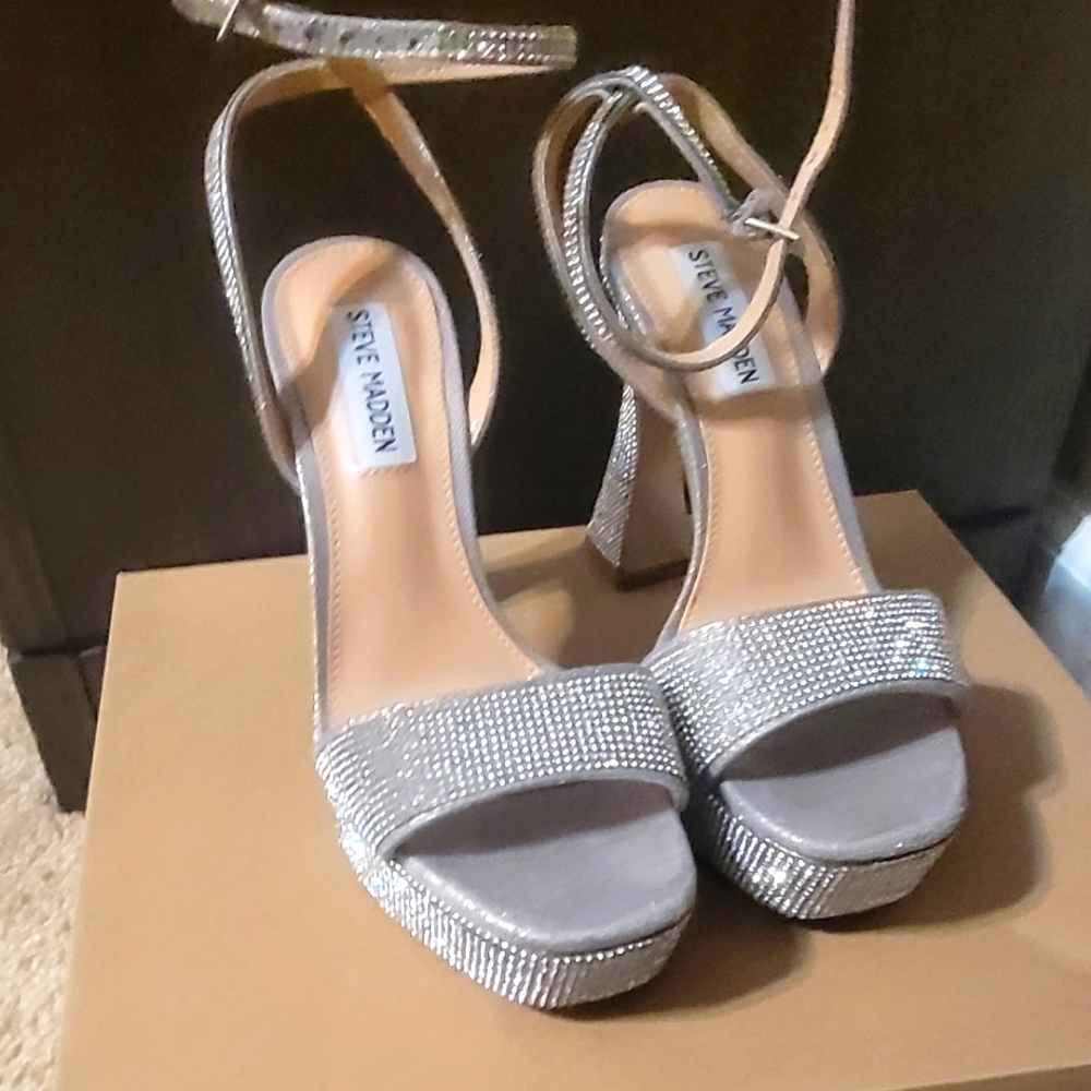 Lashed Crystal platform heels